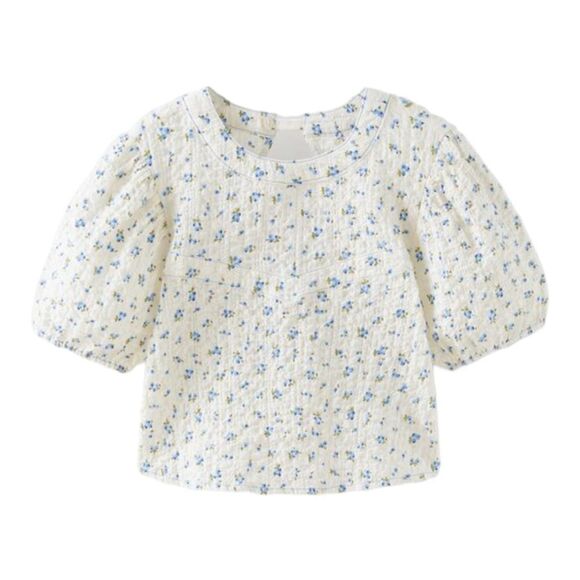 ZARA Kids | Ecru | TEXTURED TOP WITH FLOWERS - Picture 2 of 6